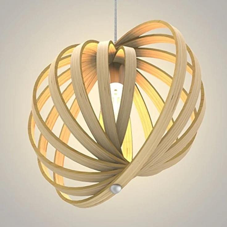 Tomons LED Pendelleuchte Holz im Mobilé-Stil, Hängeleuchte Rahmenelemente – Bild 5