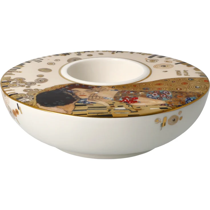Goebel / Gustav Klimt Der Kuss,Kerzenhalter,12,0cm x 12,0cm x 4,0cm / Porzellan / 12,0cm x 12,0cm x 4,0cm – Bild 5