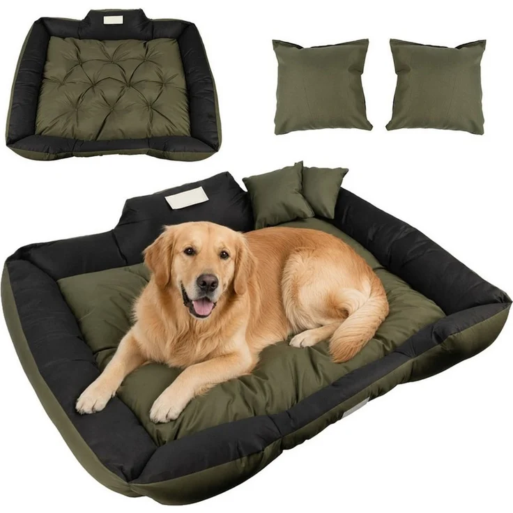 GreenBlue Hundebett GB240 Wasserfestes Hundebett 115 x 95 cm, mit kleinen Kissen, wasserabweisend, feuchtigkeits- und kratzfest – Bild 1
