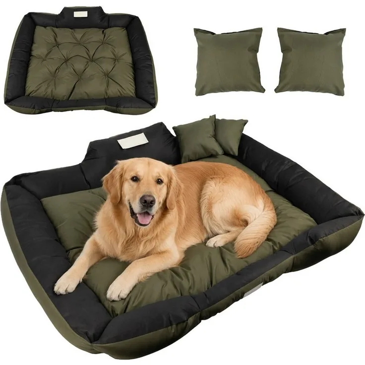 GreenBlue Hundebett GB240 Wasserfestes Hundebett 115 x 95 cm, mit kleinen Kissen, wasserabweisend, feuchtigkeits- und kratzfest
