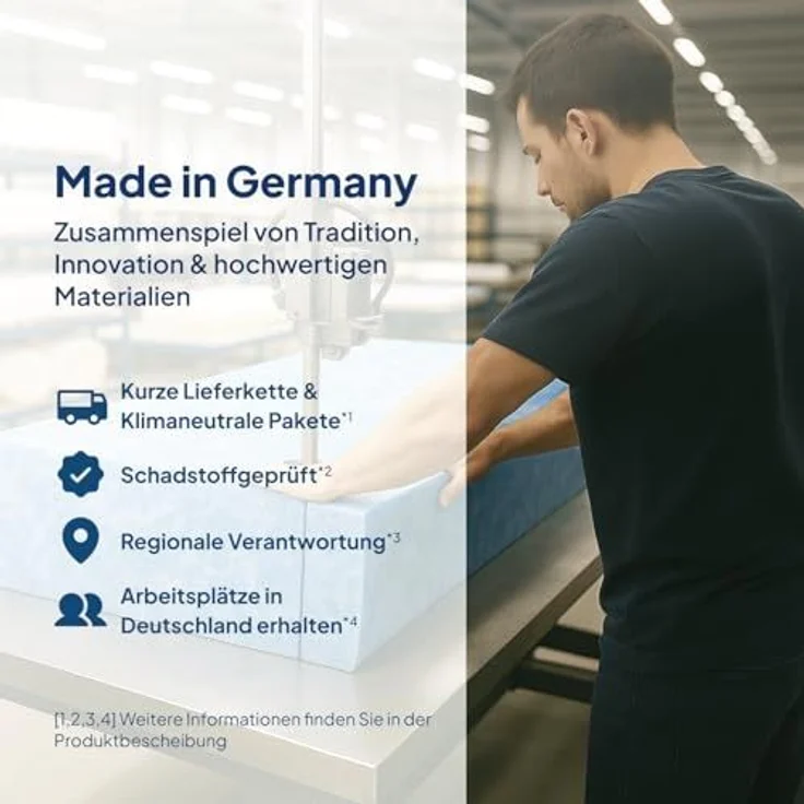 AM Qualitätsmatratzen Hochwertige 7-Zonen Taschenfederkernmatratze 80x220 cm H4-24 cm Premiumhöhe - Tonnentaschenfederkernmatratze 80x220 cm – Bild 6