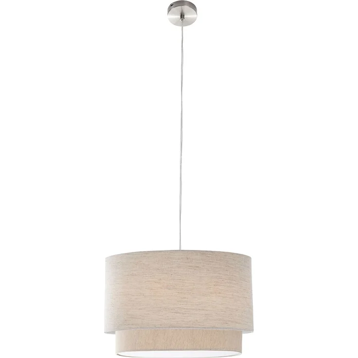 LED Pendelleuchte, Textil beige, H 150 cm – Bild 6