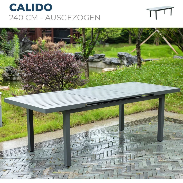 HOME DELUXE Garten-Sitzgruppe CALIDO MADERA inklusive ausziehbarer Gartentisch & 4 Stühlen – Bild 8