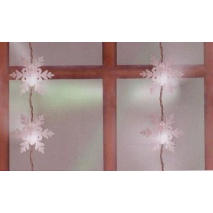 LED Lichtervorhang Schneeflocken 75x85cm Weihnachtesdeko 40 Lichter Fensterdeko – Bild 2