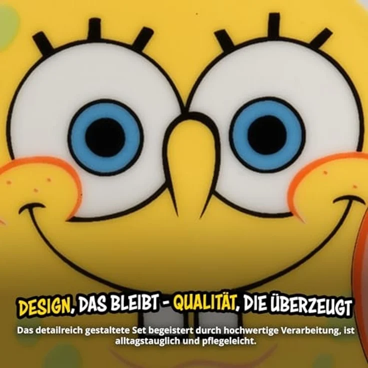 United Labels® Frühstücks-Geschirrset Spongebob Schwammkopf - allover - 3-tlg, 1 Personen, Porzellan – Bild 5