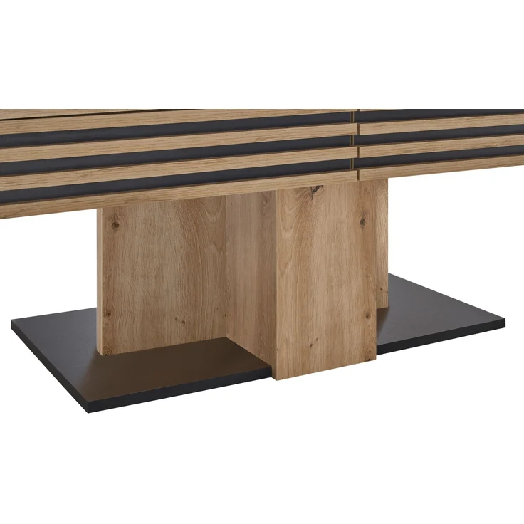 Couchtisch >Luara< 2 Schübe, Artisan Eiche Dekor, schwarz - 110x44x60 (BxHxT) – Bild 4