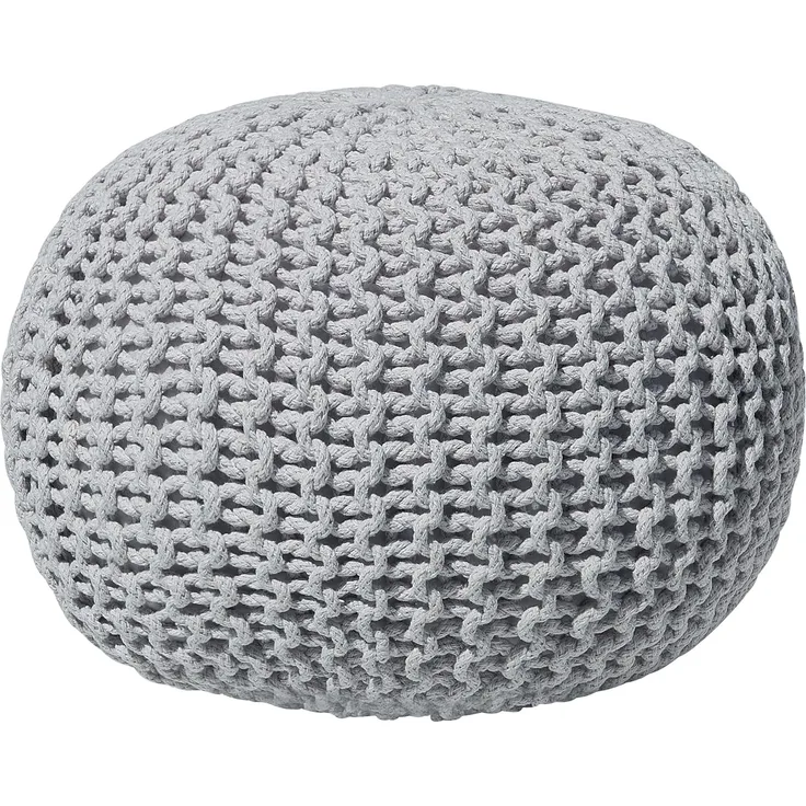 Pouf hellgrau ⌀ 50 cm CONRAD