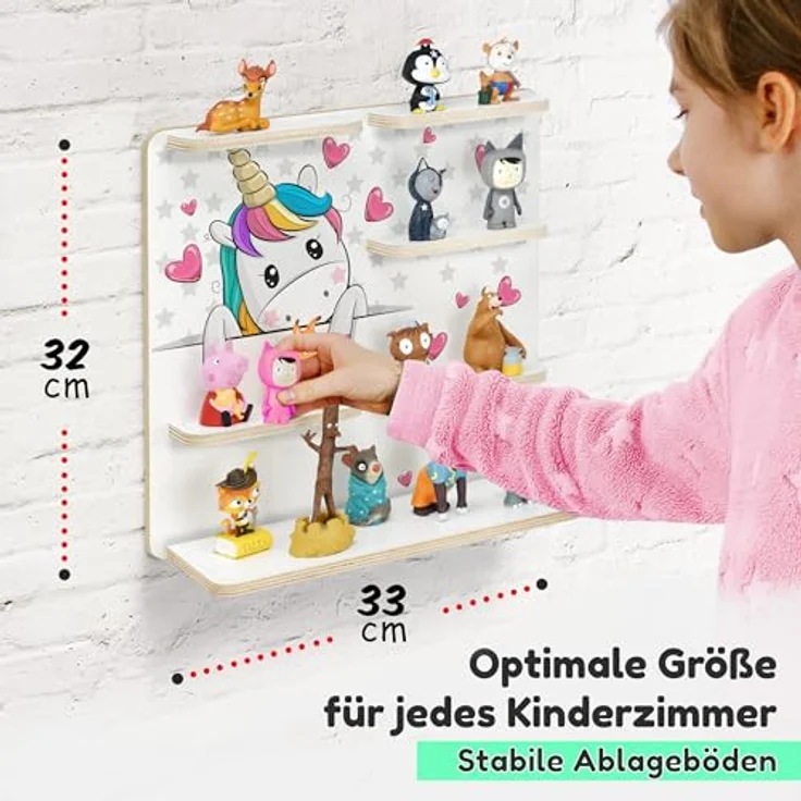 stadtecken Holzregal für Musikbox – Passend für Toniebox & ca. 40 Tonies | Perfekte Aufbewahrung fürs Kinderzimmer | Zum Aufhängen | Erweiterbar (Pony Buddy ohne Musikbox) – Bild 3