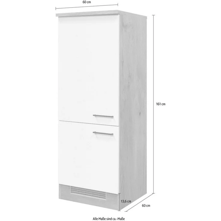 Flex-Well Kühlumbauschrank Vintea (B x H x T) 60 x 161 x 60 cm, mit Metallgriffen – Bild 2