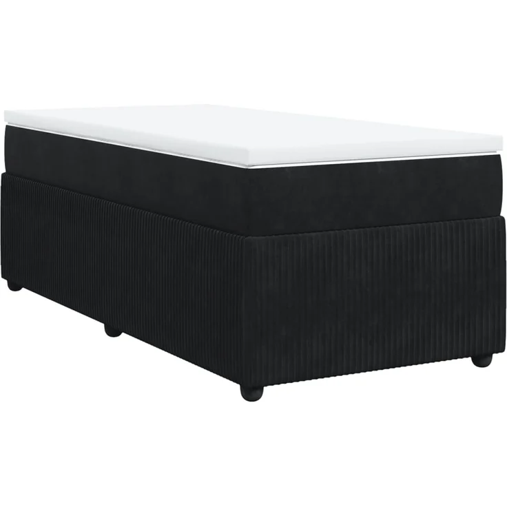 vidaXL Boxspringbett mit Matratze Schwarz 80x200 cm Samt 3285604 – Bild 2