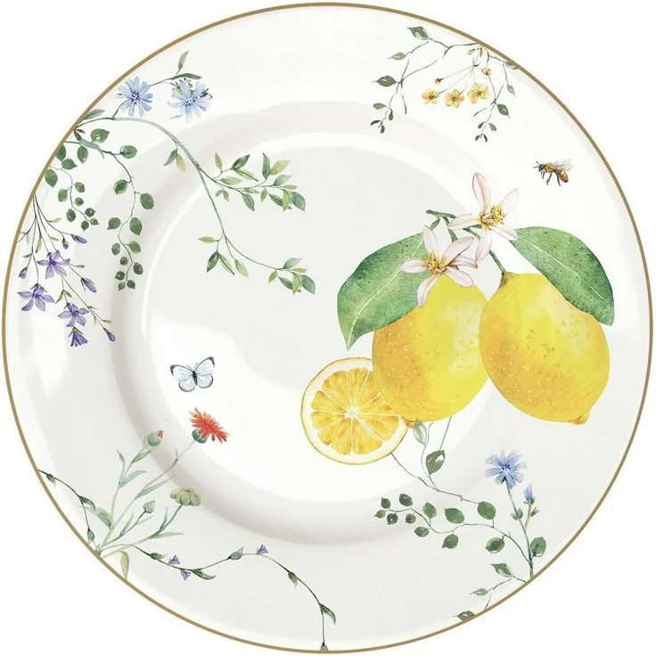 EasyLife Kuchenteller Fleurs et Citrons, Spülmaschinengeeignet