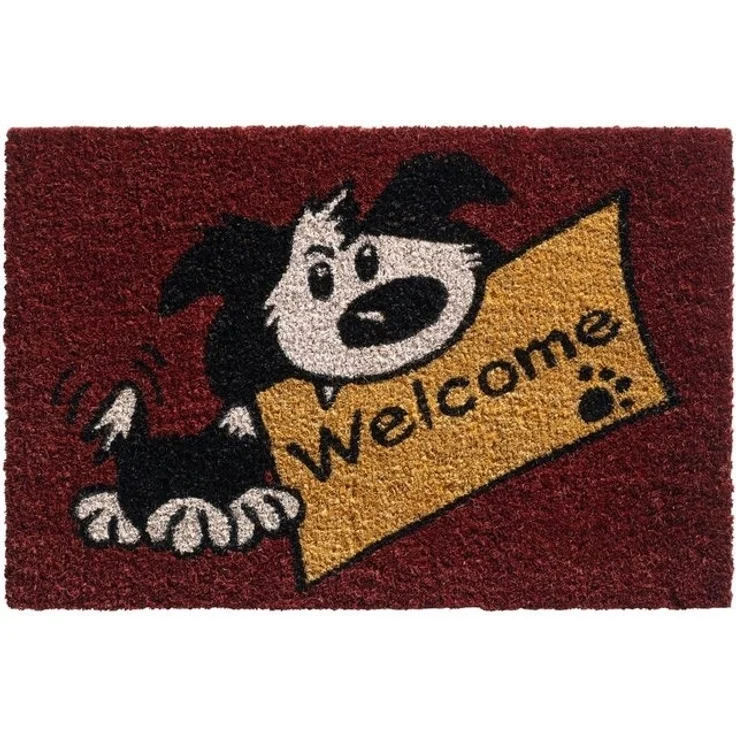 matches21 HOME & HOBBY Fußmatte Kokosmatte Welcome Spruch Hund als aussen Sauberlaufmatte, rechteckig, Höhe: 15 mm, Rutschfeste Kokos-Türmatte als Outdoor Schmutzfangmatte 40x60 cm – Bild 2
