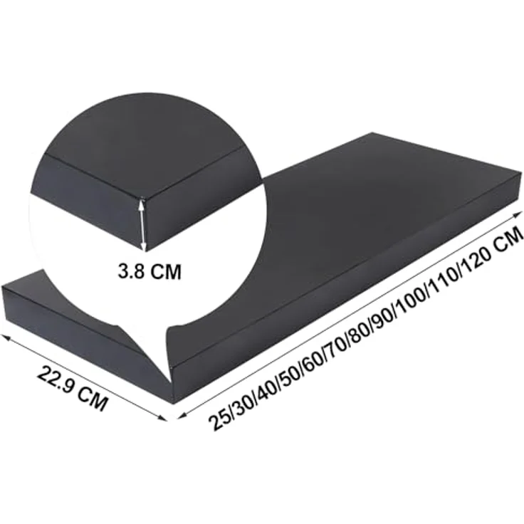 EUGAD Schweberegale Wandregale Eckwand Lagerregale unsichtbare Montage Bücherregale, 25 x 23 x 3,8 cm, Schwarz Schweberegal – Bild 4