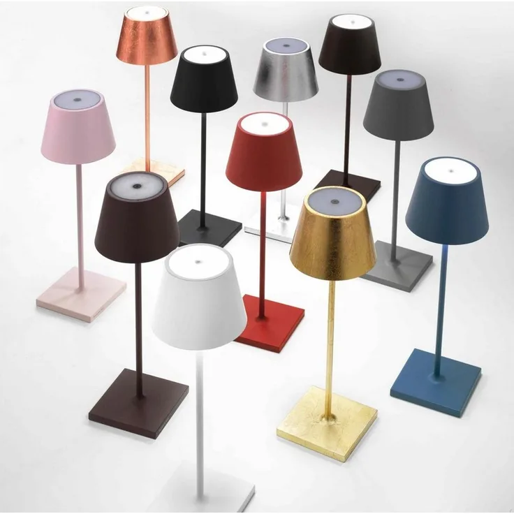Zafferano LED Tischleuchte Poldina Pro - Kabellose, Dimmbare LED-Tischlampe aus Aluminium