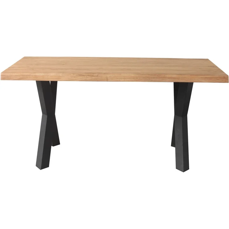LC Home Esstisch »Verto« 160x90 cm Akazie massiv – Massivholztisch mit Baumkante & schwarzem X-Gestell – Bild 4