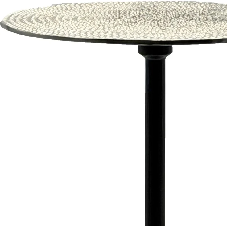 FineBuy Beistelltisch Aluminium 29cm - Kleiner runder Anstelltisch aus Metall silber - Design Wohnzimmertisch - Dekotisch - Couchtisch - Metalltisch Handmade pflegeleicht – Bild 4