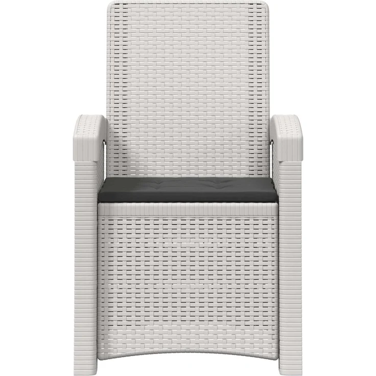 vidaXL Liegesessel Garten Rattan-Optik Weiß und Anthrazit PP 8012009 – Bild 3