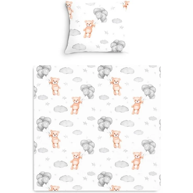 Amilian Babybettwäsche Kinderwagenset - 2tlg. Kinderbettwäsche - 80x80cm + 35x40cm, 100% Baumwolle, 2 teilig, Bettwäscheset für Kinderwagen, Wiege, Babybett - Baby Bettwäsche – Bild 1