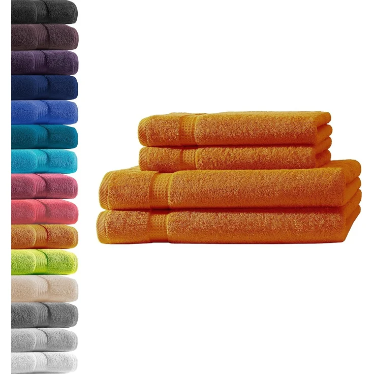 Hometex Premium Textiles Handtuch in Premium Qualität 500 g/m², Feinster Frottier-Stoff 100% Baumwolle, 2x Duschtuch + 2 Handtuch, Kuschelig weich, saugfähig, Extra schwere, flauschige Hotel-Qualität – Bild 1