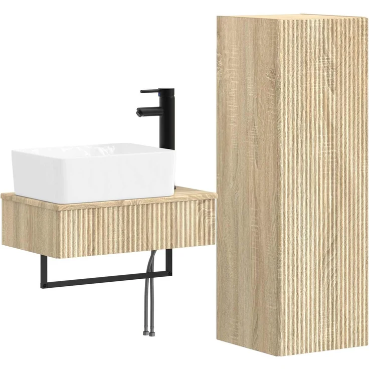 vidaXL Badezimmerschrank-Set 2 stk. Sonoma-Eiche 33 x 34,5 x 100 cm 3406105 – Bild 2