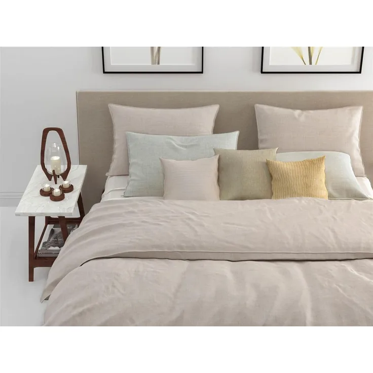Zo! Home Cotton Bettwäsche 135x200 cm Lino Sandy beige natur meliert uni