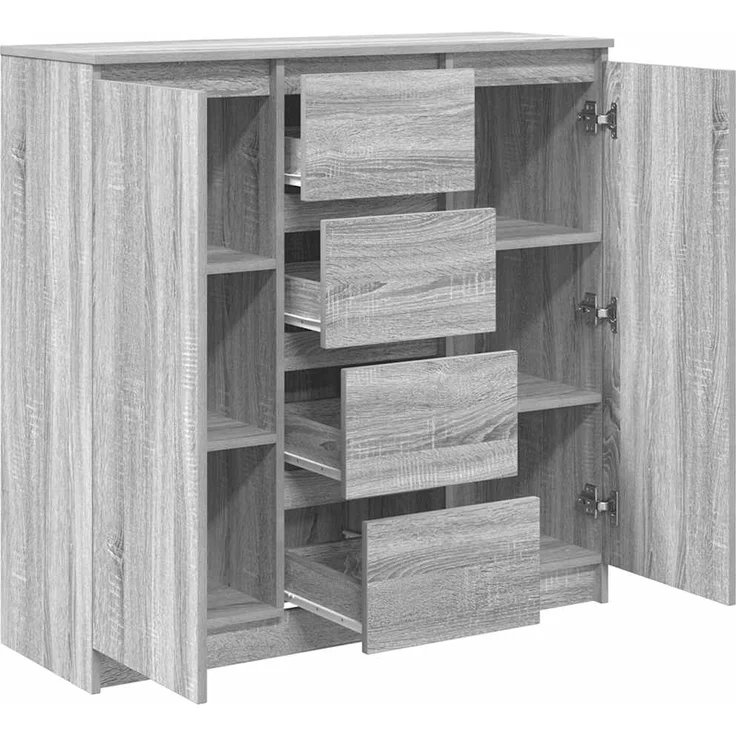 vidaXL Sideboard mit Schubladen Grau Sonoma 100,5x35x98,5 cm 3328458 – Bild 4