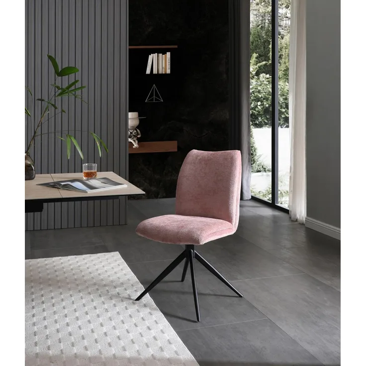 BISLEY Easy Meet F Drehbarer Besucherstuhl, Schwarz pulverbeschichtetes Sterngestel, Mit Kunststoffgleitern, Farbe: 720 pastellpink