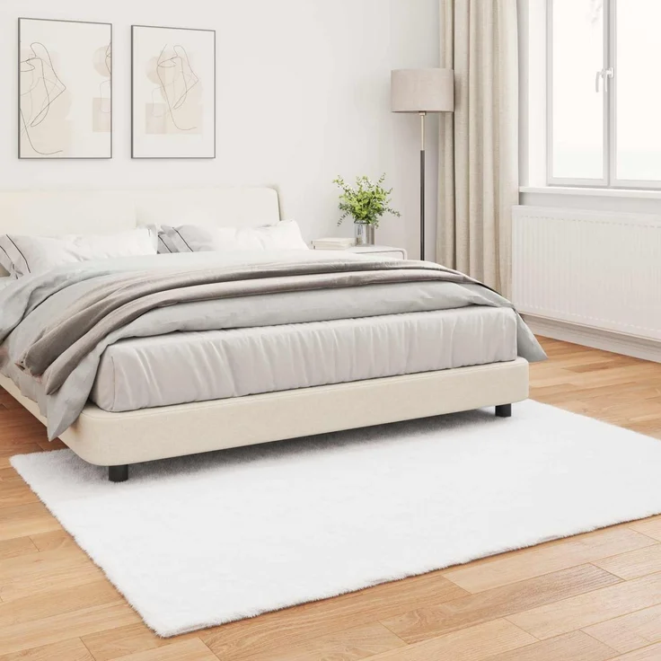 vidaXL Rutschfester Kunstfellteppich Olite Weiß 120 x 170 cm Polyester 42021614 – Bild 3