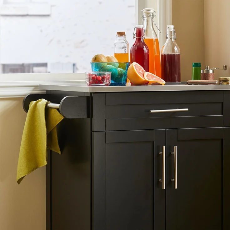 SoBuy FKW110-SCH Küchenwagen, MDF, Lackiert, Schwarz, 80 x 90 x 46 cm – Bild 5