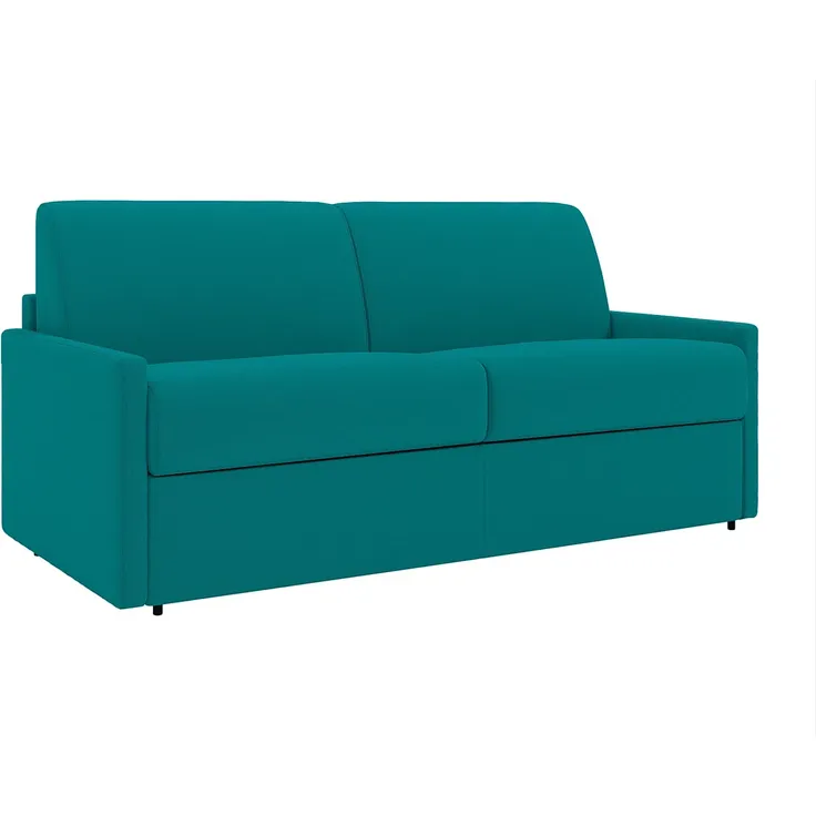 Schlafsofa 3-Sitzer CALIFE - Stoff - Türkis - Liegefläche: 140 cm - Matratzenhöhe: 22 cm