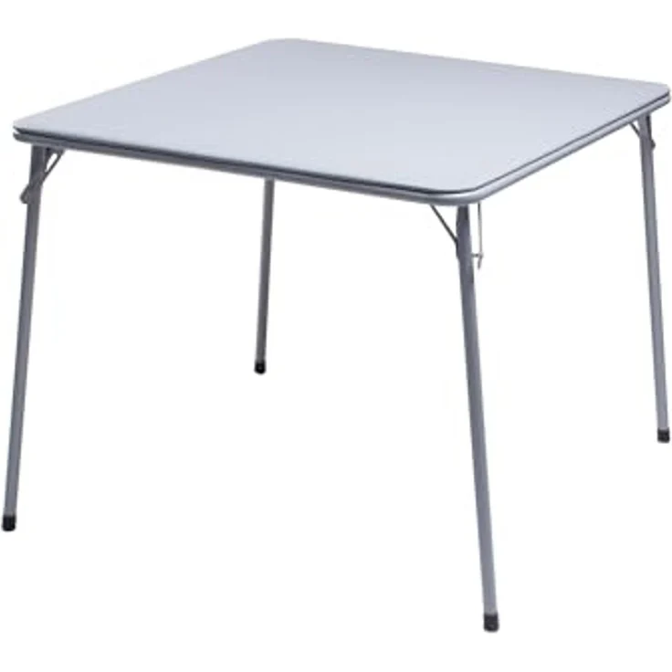 FurnitureR Klappbarer Quadratischer Tisch, 86 x 86 x 71 cm, Tragbarer Garten- und Campingtisch, GRAU, PVC-Oberfläche, (86 x 86 x 71 cm) – Bild 3