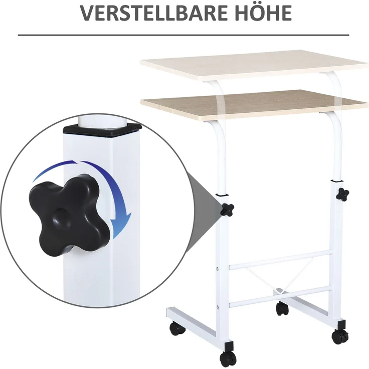 HOMCOM Beistelltisch, Spanplatte, Eisen, Kunststoff, Ahorn, 60B x 40T x 78H cm – Bild 5