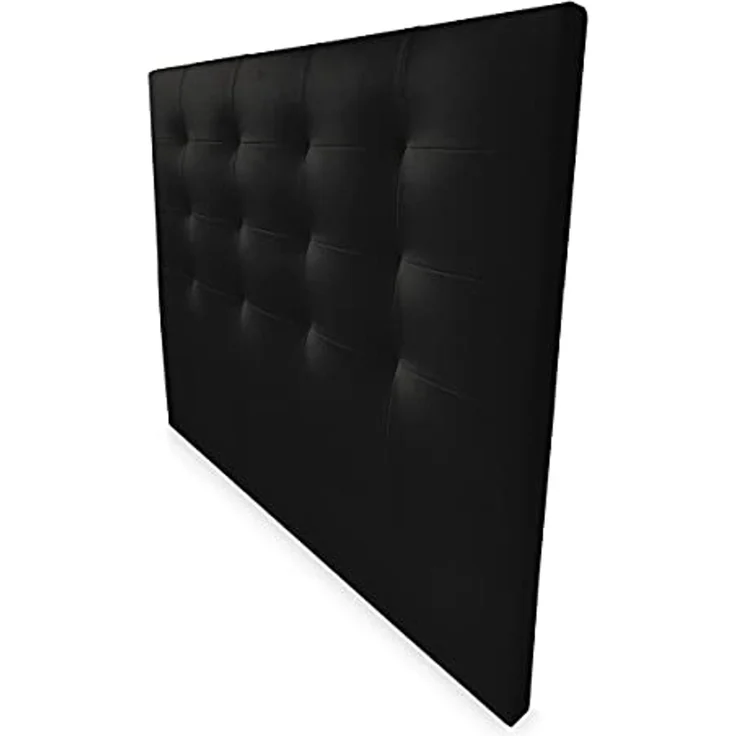 DUÉRMETE ONLINE Gepolstertes Kopfteil Paris | Bezug aus hochwertigem Kunstleder | Maße 160 x 120 cm 150 cm, Holz, Schwarz, 100 x 120 cm (Bett 90 cm) – Bild 4
