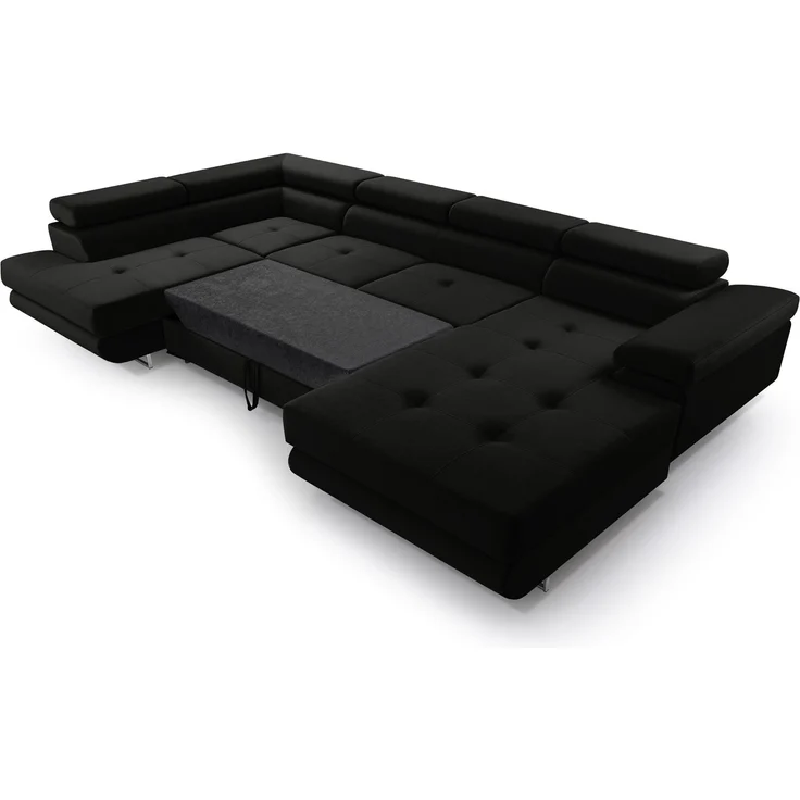 AX LIVING Arborio XL Wohnlandschaft XXL U Form Eckcouch Schwarz L – Bild 3