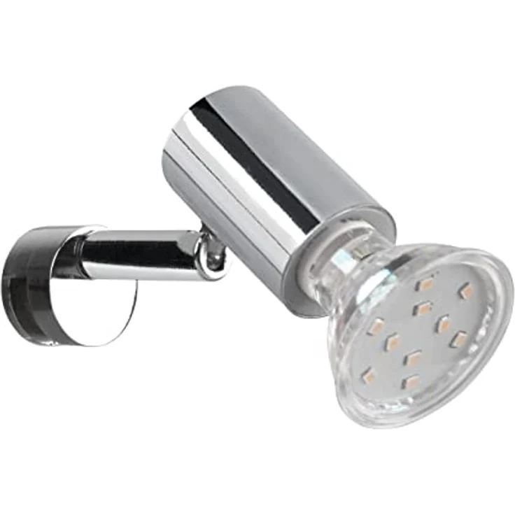 Badezimmerlampe LORENZO in Chrom - Spiegelklemmleuchte mit schwenkbarem Spot – Bild 1