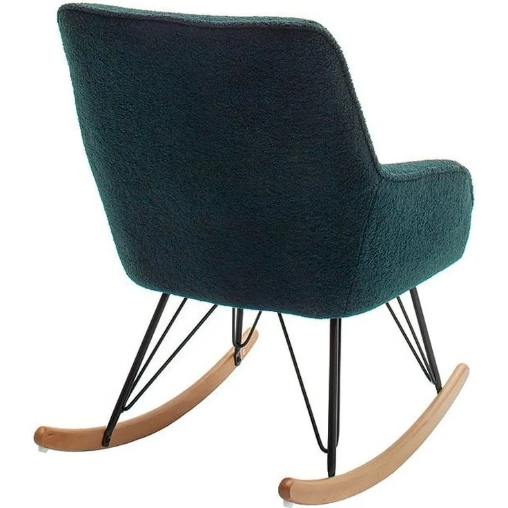Schaukelstuhl >HOPKINS < in olive, Polyester/ Metall/ Buche - 69x91x80cm (BxHxT) – Bild 5