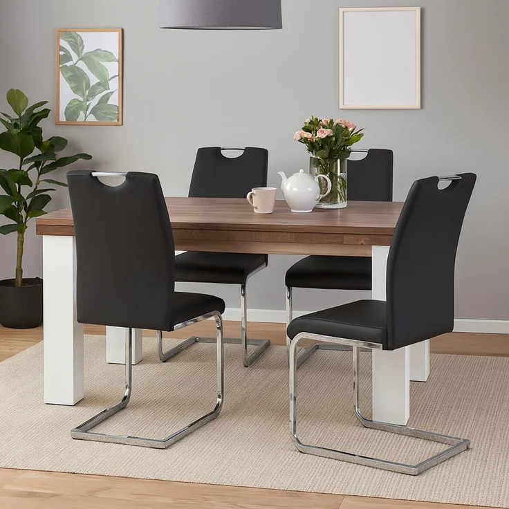HTI-Living Nelly Esszimmerstuhl 4er Set Schwarz – Bild 1