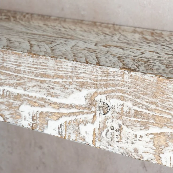 Levandeo® Wandregal, levandeo Wandregal Holz Massiv 100x20 cm Shabby Chic Wandboard Regal – Bild 3