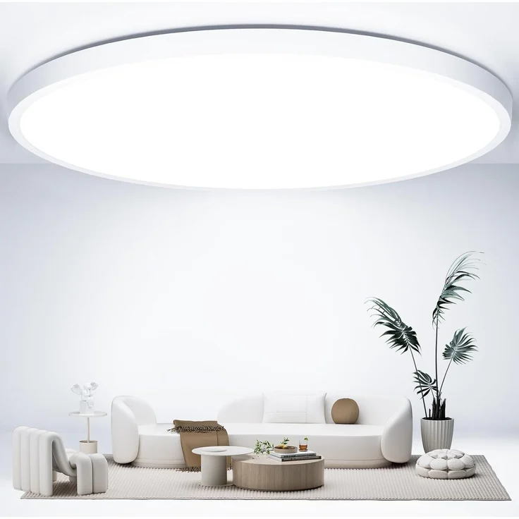 50CM Deckenlampe Led Deckenleuchte Flach - 48W 6500K 4800LM Kaltweiß Rund Küchenlampe Badlampe Led Deckenlampe Wohnzimmer Lampe Decke für Küche Schlafzimmer Badezimmer Kinderzimmer Modern Utra Dünn – Bild 1