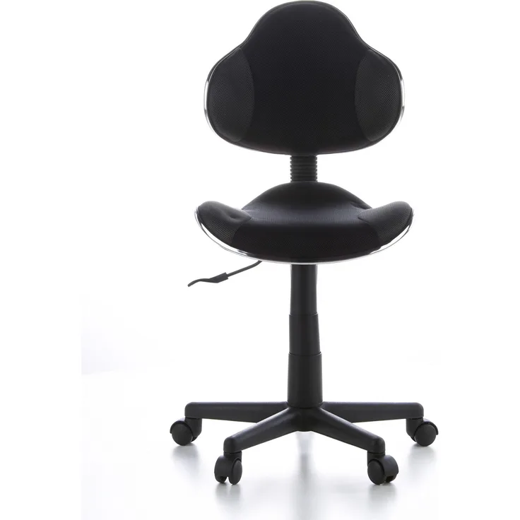 hjh OFFICE 634120 Kinder Schreibtischstuhl KIDDY GTI-2 Stoff Schwarz/Grau ergonomischer Jugenddrehstuhl höhenverstellbar