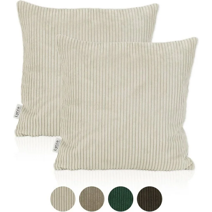 Lycce Dekokissen Kissenbezug 2er Set CORD Stoff (50 x 50 cm) - made in EU – Bild 1