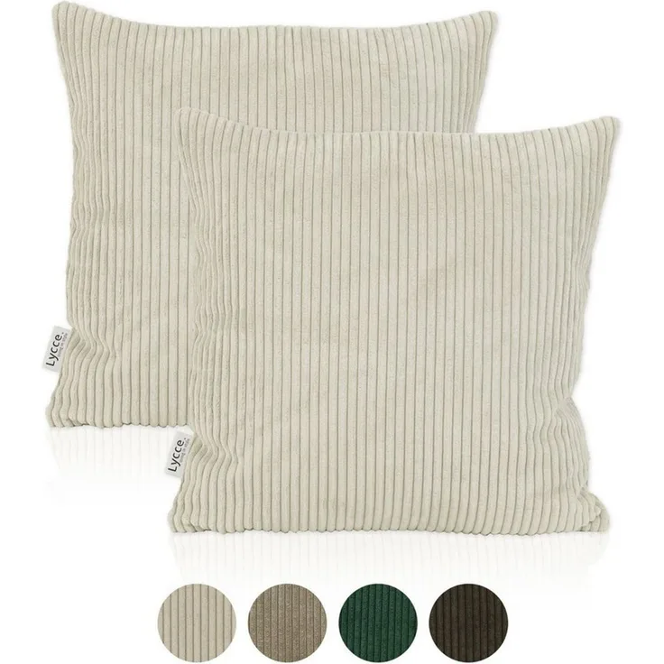 Lycce Dekokissen Kissenbezug 2er Set CORD Stoff (50 x 50 cm) - made in EU