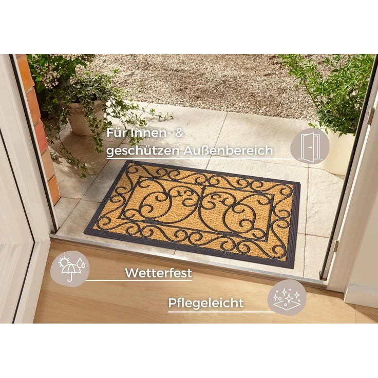 HANSE Home Fußmatte Rechteckig, Türmatte, rechteckig, Höhe: 8 mm, Kokos, Gummi, Schmutzfangmatte, Outdoor, Rutschfest, Innen, Kokosmatte – Bild 4