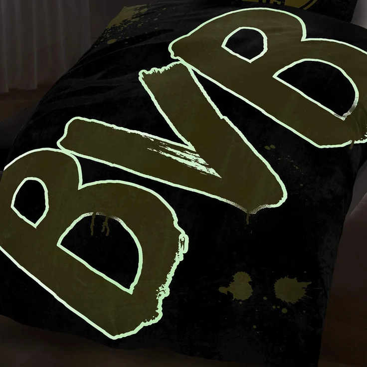BVB Bettwäsche BVB-Bettwäsche Glow in the Dark (135x200cm), 100 % Baumwolle, 2 teilig – Bild 2