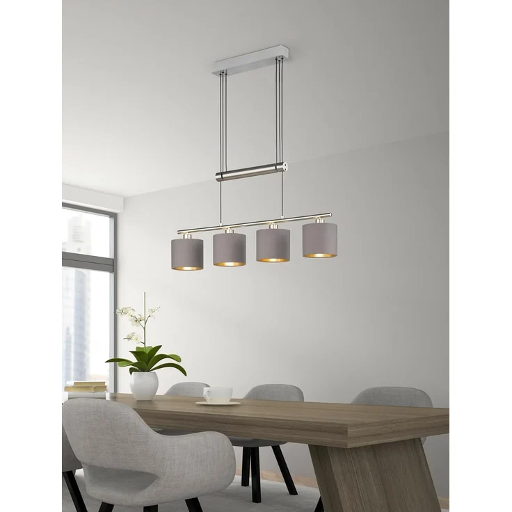 lightling Pendelleuchte Marita, höhenverstellbar, ohne Leuchtmittel, moderne Pendellampe, taupe – Bild 3