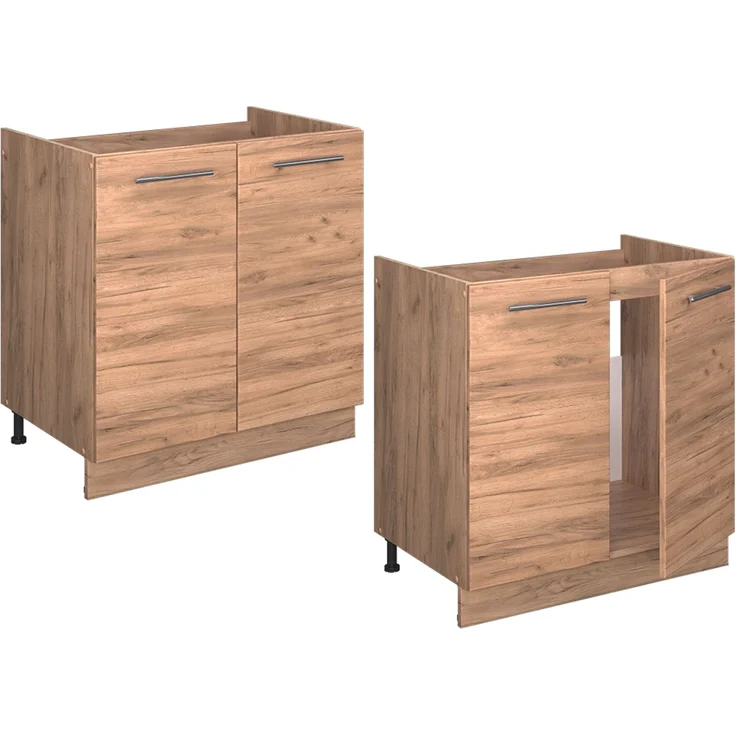 Spülenunterschrank Fame-Line Goldkraft Eiche 80 cm , AP Marmor Vicco – Bild 6