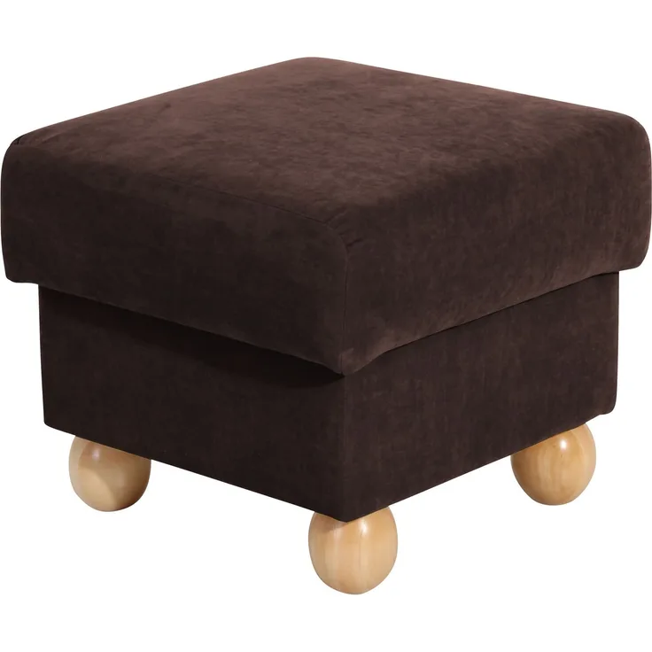 Hocker Kasha Bezug Veloursstoff Buche natur / braun 22273