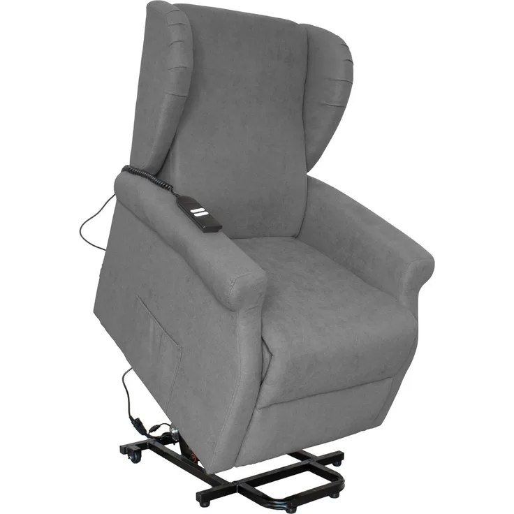 GARDENIA Lara Relaxsessel mit Verstellbarer Rückenlehne, elektrisch, 2 Motoren, Legierter Stahl Holz Stahllegierung Stoff, grau, 72 x 92 x 103
