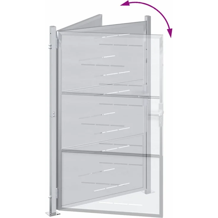 vidaXL Gartentor mit Schloss, Edelstahl silber, 85 x 120 cm – Bild 10