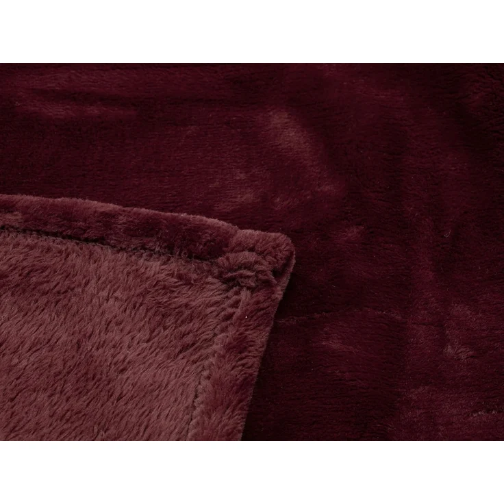 ZOLLNER Kuscheldecke super flauschig, 150x200 cm, dunkelrot (bordeaux), 100% Polyester – Bild 6